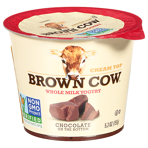 Brown Cow Whole Milk Yogurt, Chocolate On The Bottom, Cream Top