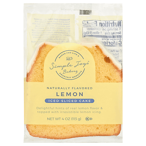 Simple Joys Bakery Iced Sliced Cake, Lemon 4 Oz