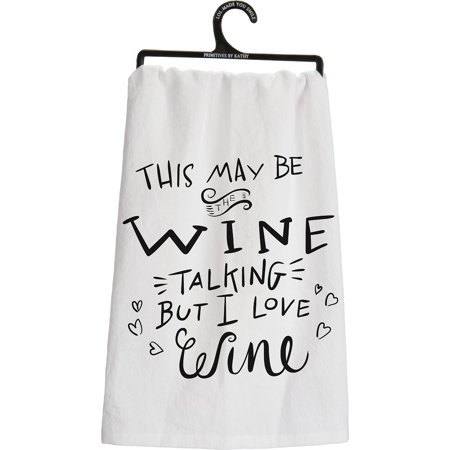 Primitives By Kathy - Love Wine Dish Towel