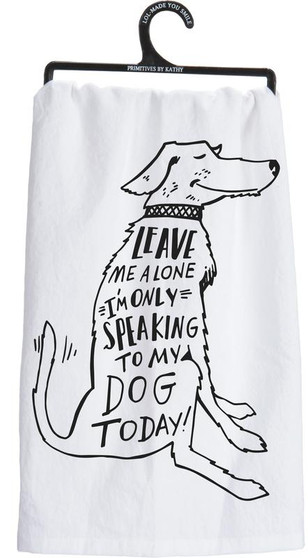 Primitives By Kathy Leave Me Alone Dish Towel