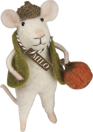 Primitives By Kathy 28342 Mouse - Milo With Pumpkin - Set Of 4