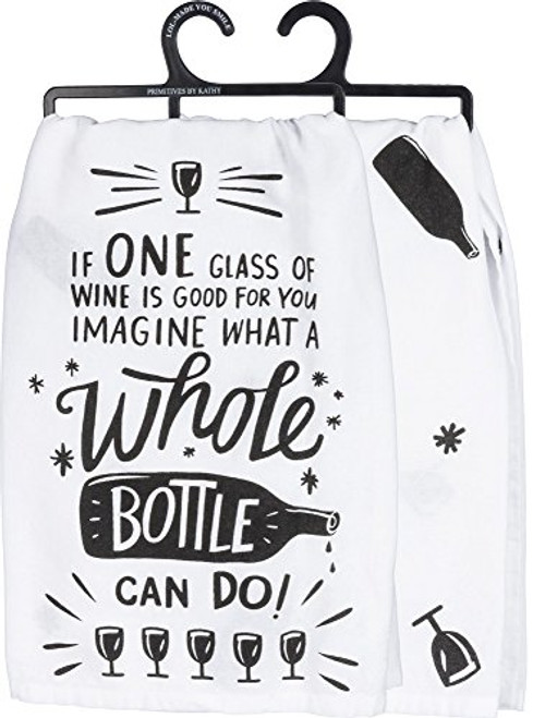 Primitives" X Kathy LOL Made You Smile Dish Towel, 28", Whole Bottle