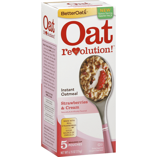 Better Oats Oat Revolution! Oatmeal, Instant, Strawberries & Cream