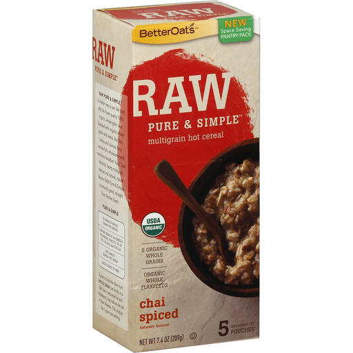 Better Oats Raw Pure & Simple Multigrain Hot Cereal, Chai Spiced