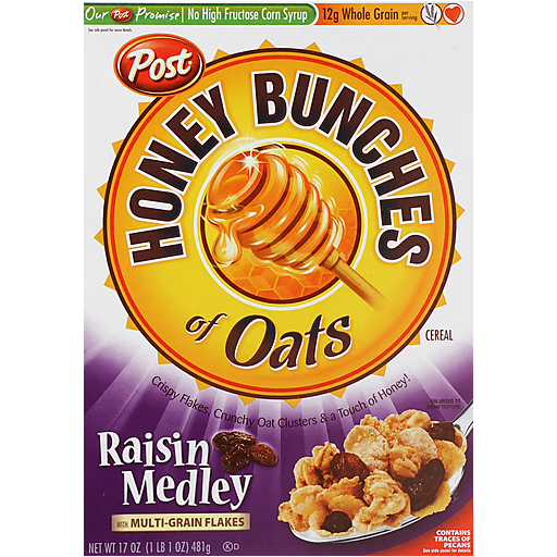 Honey Bunches Post Of Oats Plump Raisin Medley Cereal