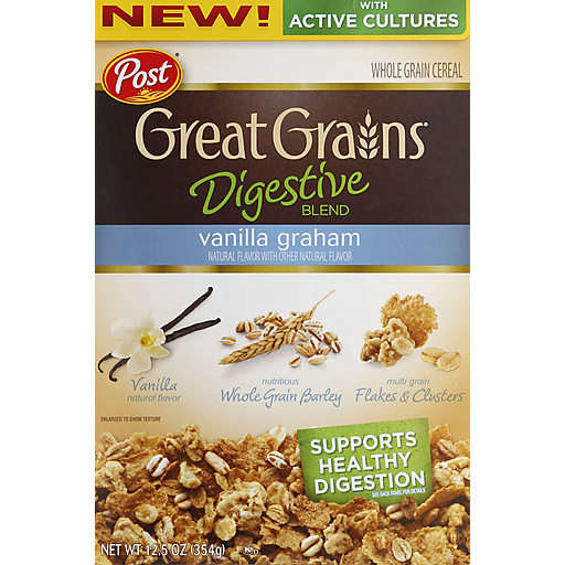 Great Grains Digestive Blend Vanilla Graham Cereal 12.5 Oz. Box