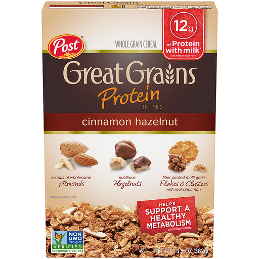 Great Grains Protein Blend Cereal, Whole Grain, Cinnamon Hazelnut
