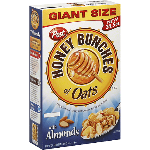 Honey Bunches Cereal, With Almonds, Giant Size