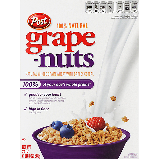 Grape-Nuts Post Natural Whole Grain Wheat With Barley Cereal