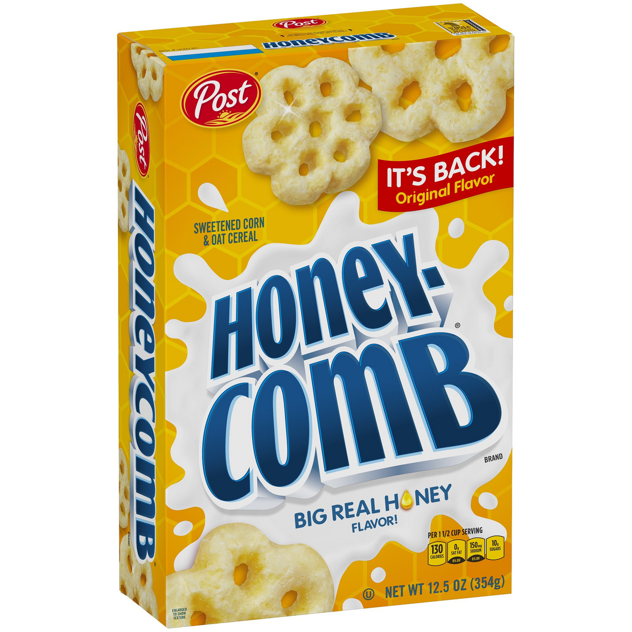 Honey-Comb Post Big Real Flavor! Sweetened Corn & Oat Cereal, 12.5 Oz
