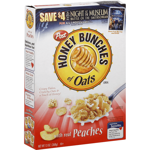 Honey Bunches Cereal, With Real Peaches