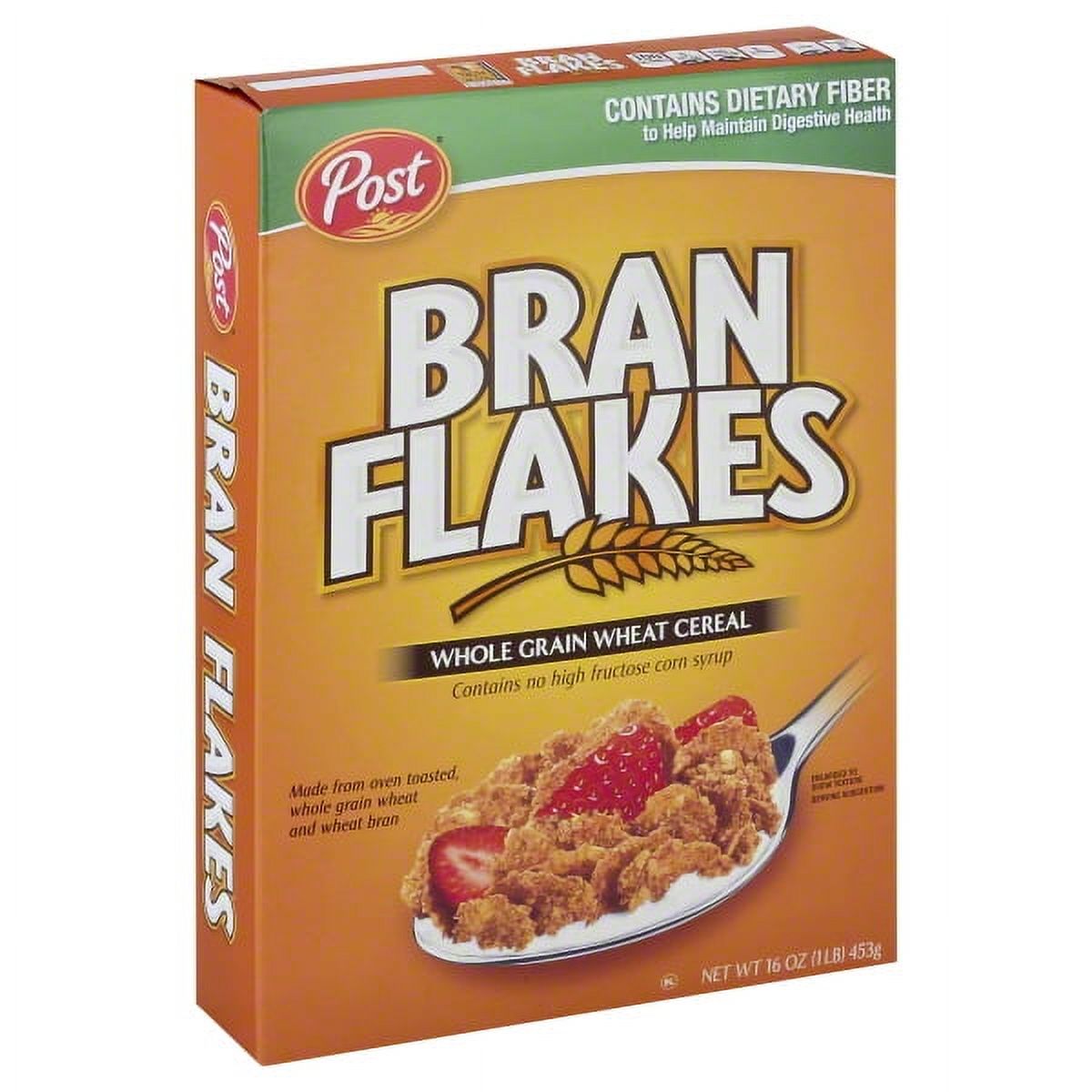Bran Flakes Post Whole Grain Wheat And Cereal 16 Oz. Box