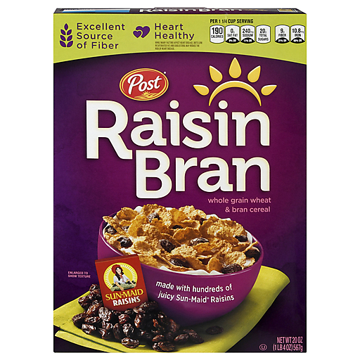 Raisin Bran Post Whole Grain Wheat & Breakfast Cereal, Kosher, 20 Ounce