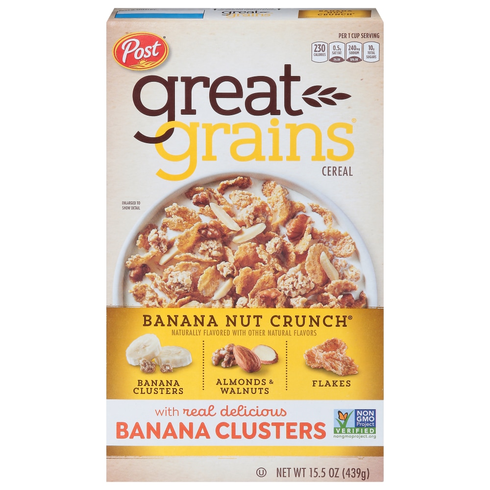 Great Grains Post Selects Banana Nut Crunch Whole Grain Cereal 15.5 Oz