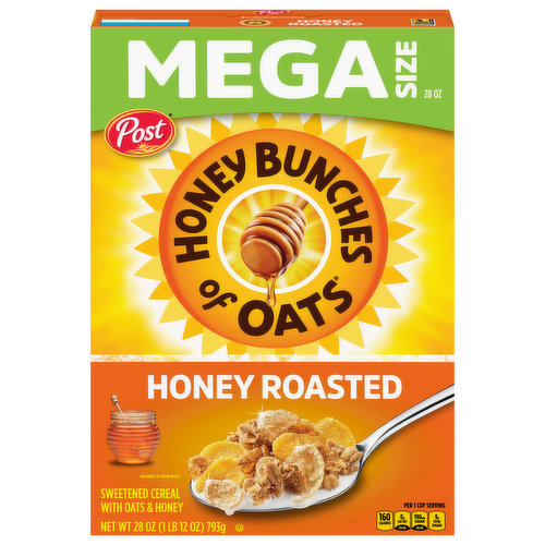 Honey Bunches Post Of Oats Crunchy Roasted Cereal, 28 Ounce Box