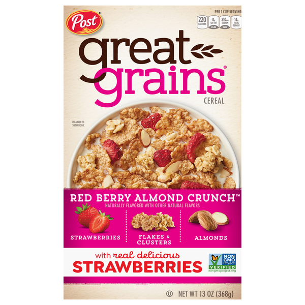 Great Grains Post Cereal Red Berry Almond Crunch 13 Oz