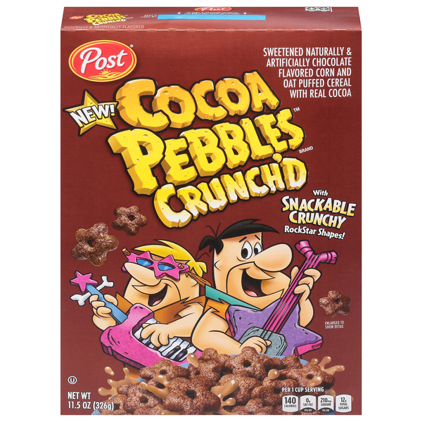 Cocoa Pebbles Post Cereal, Crunch'd 11.5 Oz