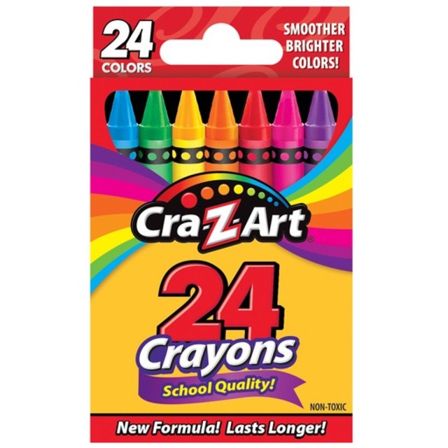 Cra-Z-Art Assorted Colors School Quality Crayons -- 24 Per Box