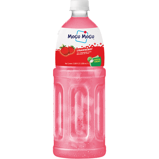 Mogu Mogu Strawberry Juice With Nata De Coco 1L
