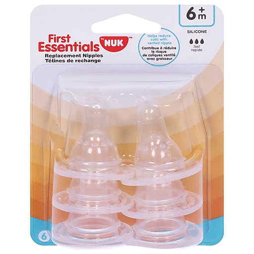 Gerber First Essentials Nipples, Replacement, Silicone, Fast