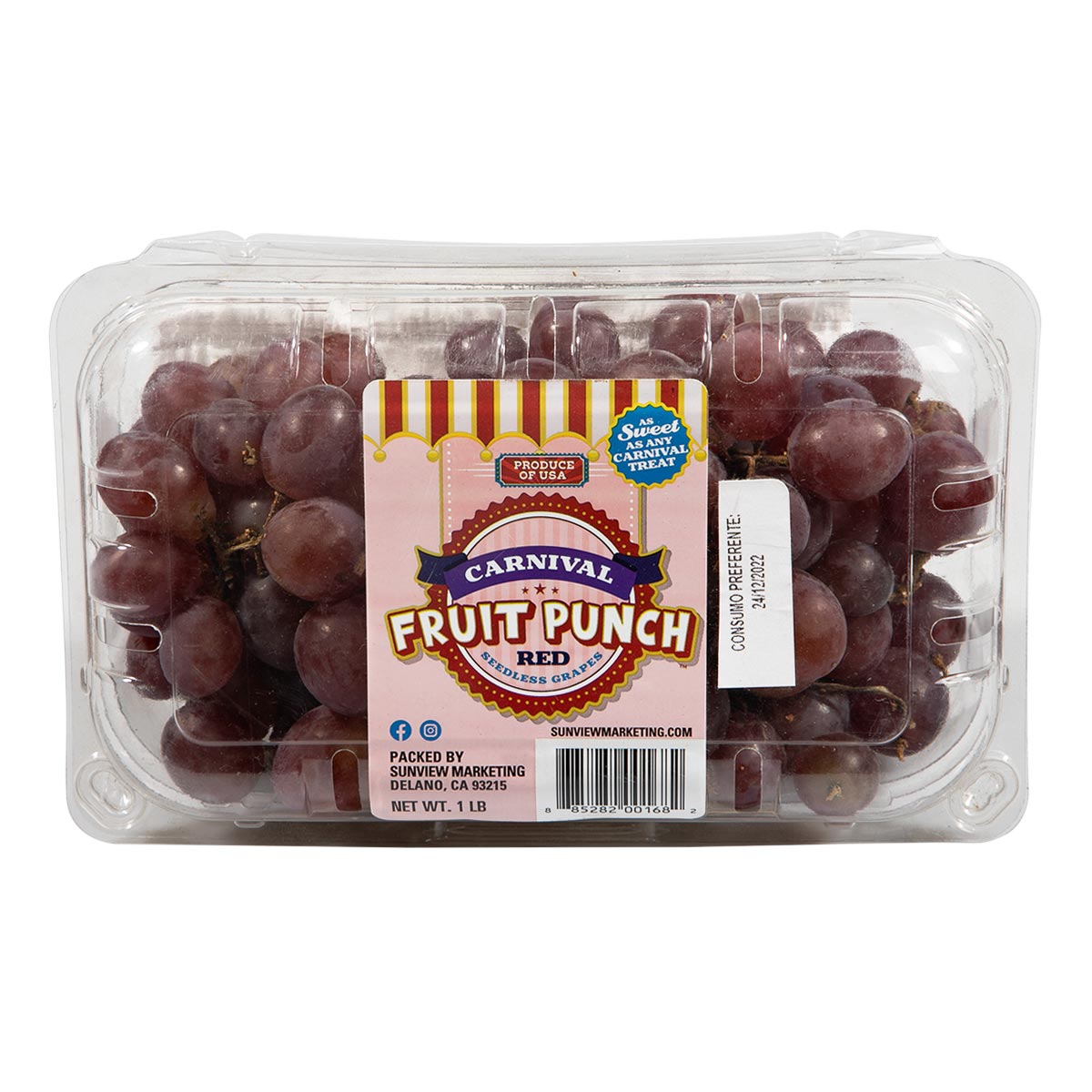 Sunview Fruit Punch Red Seedless Grapes - 1lb
