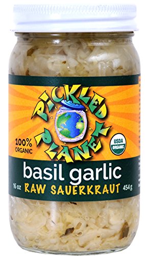Pickled Planet Sauerkraut Raw Basil Garlic Organic, 16 Ounce