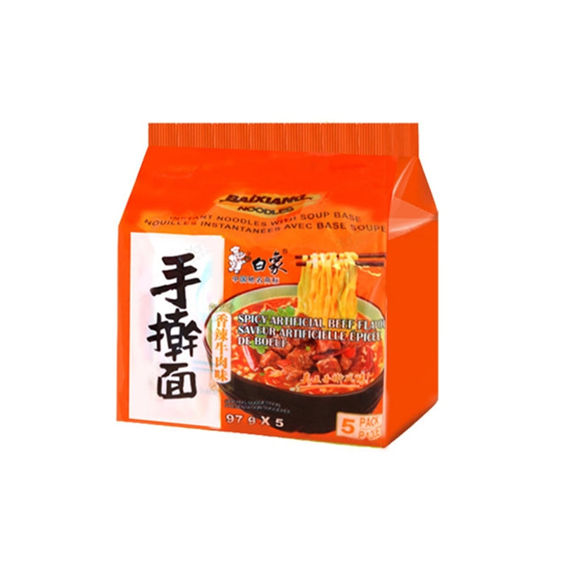白象 手擀面风味 香辣牛肉味 97g*5包入
