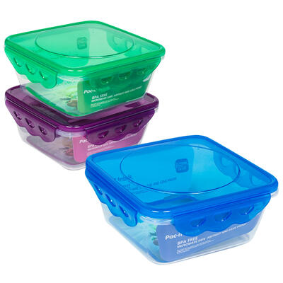 Pac-it Fresh Square Food Container - 19oz, Asst