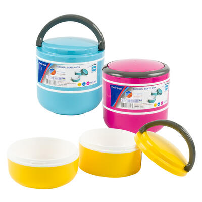 Thermal Bento Box Food Container - 580mlx2, Asst