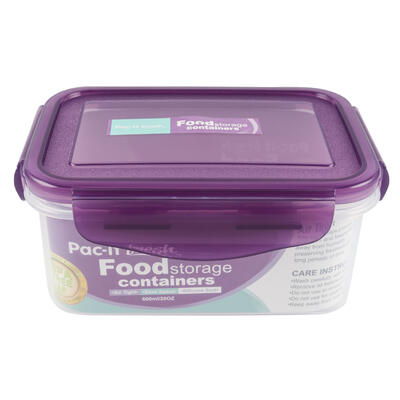 Pac-It Fresh 20oz Food Container With Purple Lid