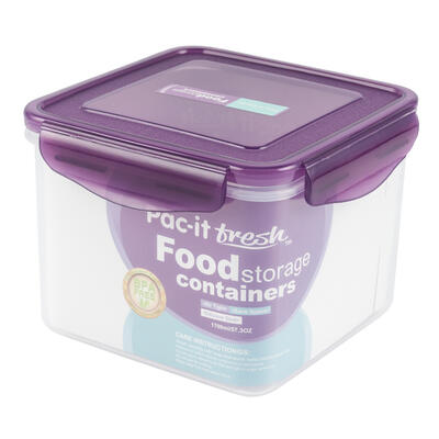 Pac-It Fresh Food Container With Purple Lid - 57oz