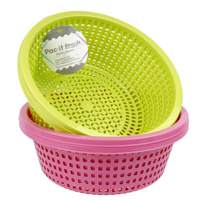 Pac-It Fresh Plastic 10-inch Basket 2-pack - Asst
