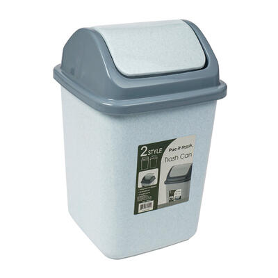 Pac-It Fresh 2-Tone Trash Can w/Swing Lid -11.5"H
