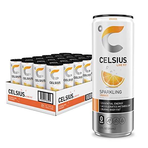 Celsius Sparkling Orange, Functional Essential Energy Drink, 12 Fl Oz