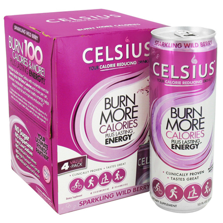 Celsius Sparkling Wild Berry Energy Drink - 4pk/12 Fl Oz Cans