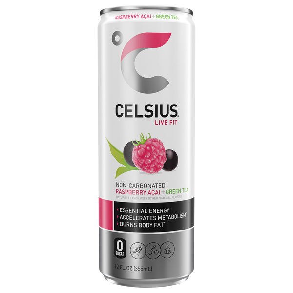 Celsius Energy Drink Green Tea Raspberry Acai 12 Fl Oz