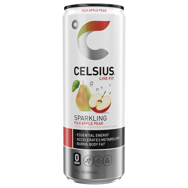 Celsius Fuji Apple Pear Sparkling Energy Drink - 12 Fl Oz Can
