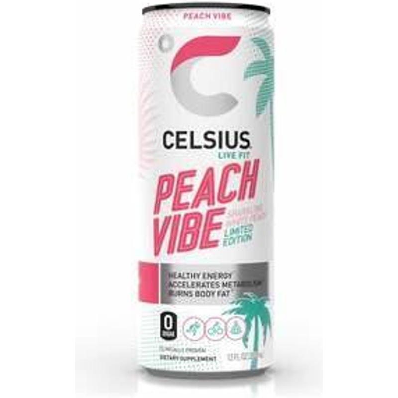 Celsius Peach Vibe Can Sparkling