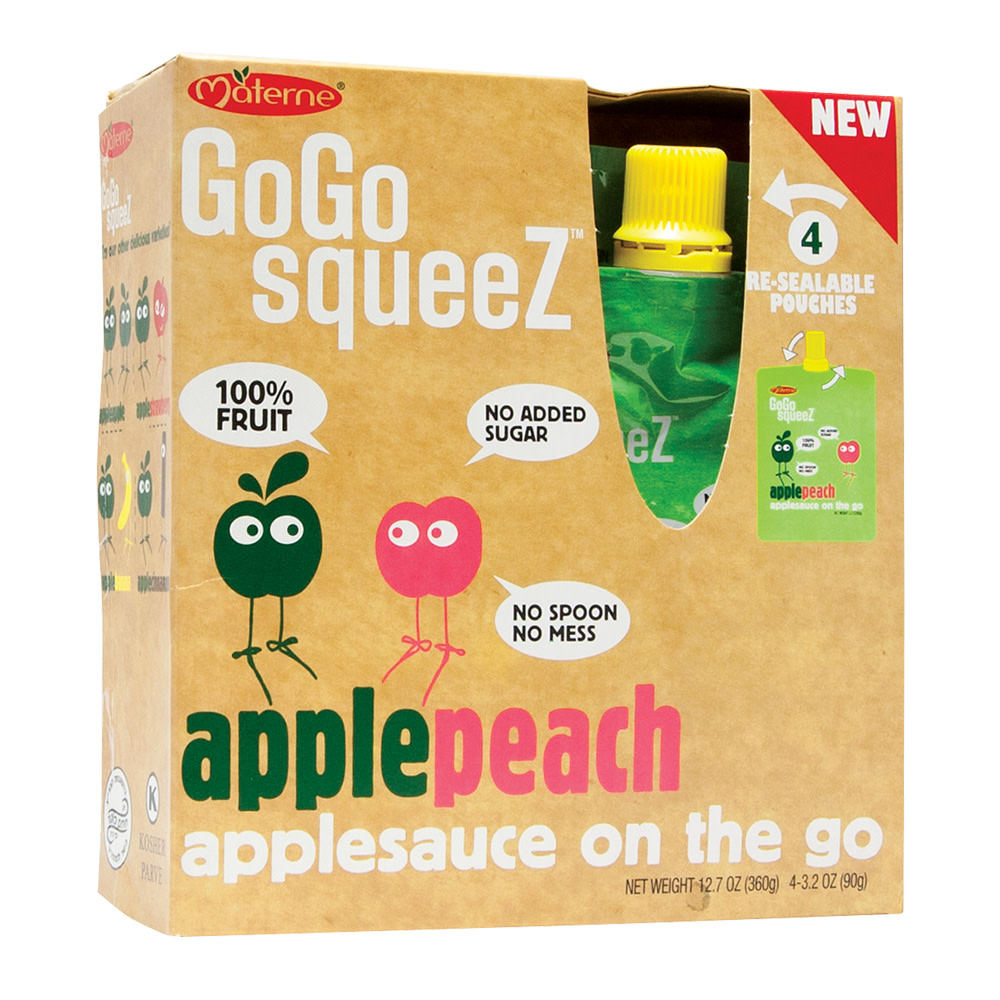 GoGo Squeez Applesauce On The Go Apple Peach Pouches - 3.2oz 4ct