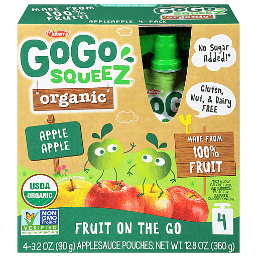 GoGo Squeez Organic Applesauce On The Go Apple 4ct - 3.2oz
