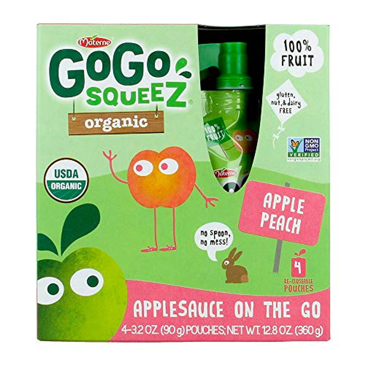 GoGo Squeez Organic Applesauce On The Go Apple Peach