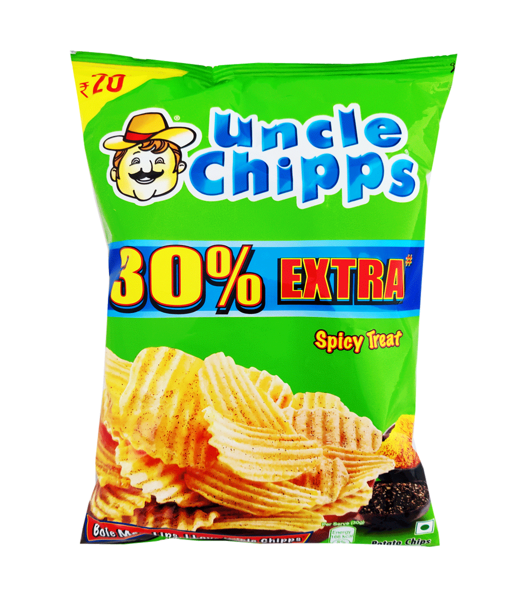 Uncle Chipps Spicy Treat Potato Chips, 55g