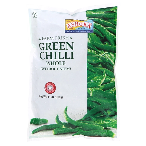 Ashoka Green Chilli Whole (without Stem) - 310g