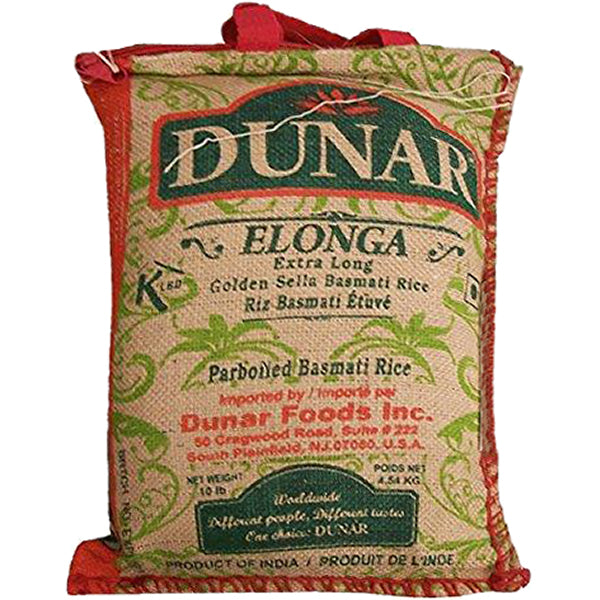Dunar Elonga Extra Long Golden Sella Basmati Rice 10 Lbs