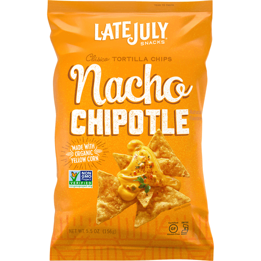 Late July Snacks Clásico Nacho Chipotle Tortilla Chips, 5.5 Oz. Bag