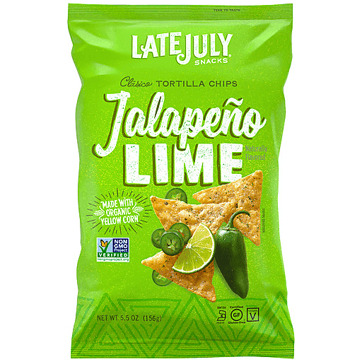 Late July Snacks Clasico Tortilla Chips Jalapeno Lime