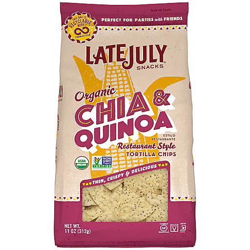 Late July Snacks Organic Chia & Quinoa Restaurant Style Tortilla Chips