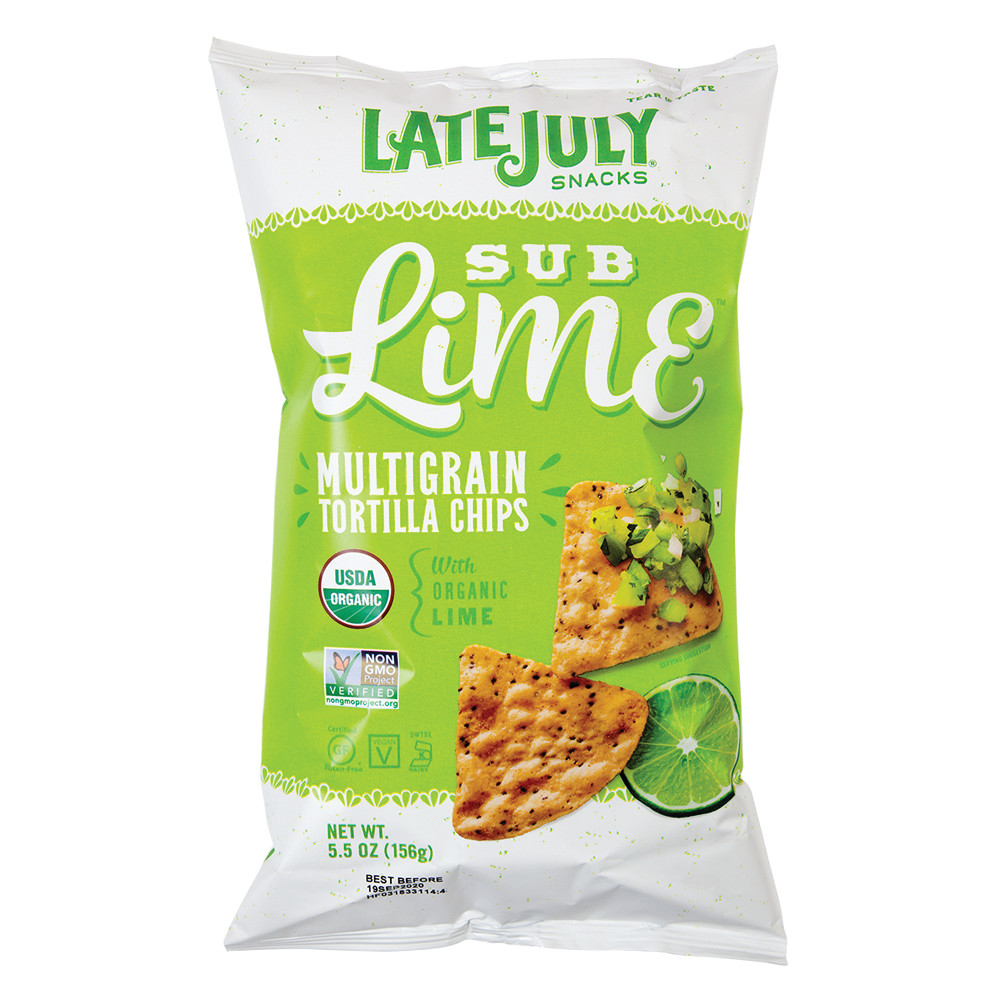 Late July Snacks Multigrain Sub Lime Tortilla Chips, 5.5 Oz. Bag