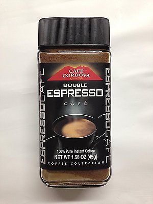 Cafe Cordova Double Expresso 100% Pure Instant Coffee 1.58 Ounce