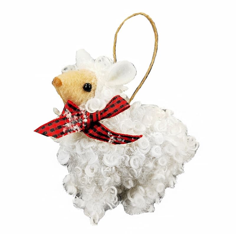 Polyester Lamb Ornament, 3.9"